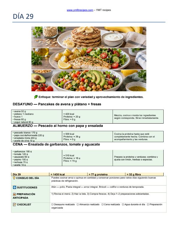 30 Días de Alimentación Saludable + Lista de Compras