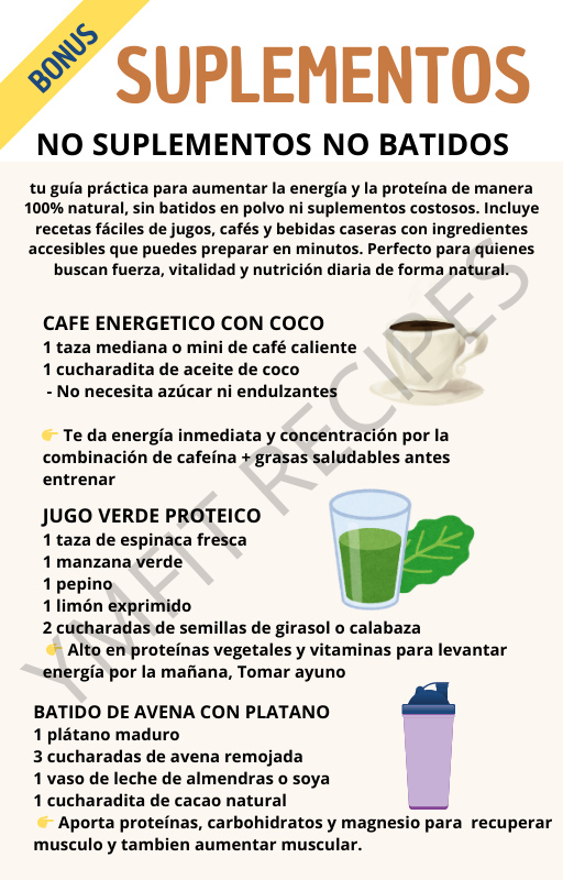 🟩 YMFIT RECIPES es un libro digital con 30 🟩RECETAS proteicas 🟩FACILES, creadas para ayudarte a: ✔️ Comer saludable sin complicaciones ✔️ Ahorrar tiempo en la cocina ✔️ Aumentar tu consumo de proteínas ✔️ Mantenerte activa desde casa 🔔 Además, al comprar hoy tendrás acceso a más de 100 🟩RECETAS EN PROCESO, que se irán agregando 🟩SIN PAGOS ADICIONALES como parte de futuras actualizaciones.